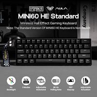 Clavier de jeu AULA MINI60 HE sans fil tri-mode 8 kHz avec touches PBT durables, plaque en aluminium et capteurs à effet Hall, à actionnement réglable