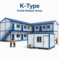 Casa Prefabricada Tipo K Ensamblada con Pernos, Estructura de Acero en C, Dormitorio Temporal, Resistente al Viento y al Fuego, Campamento de Construcción, Edificio Modular