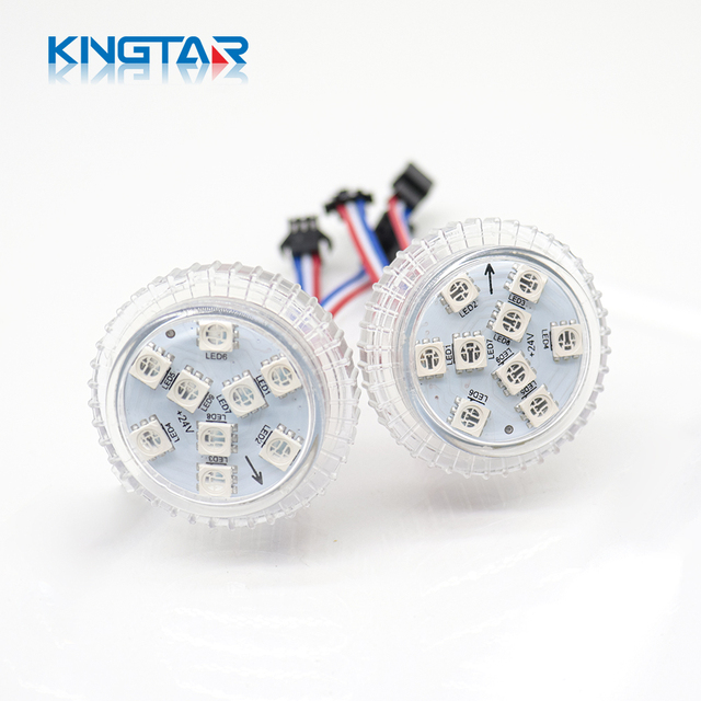 High Brightness 24V Smart RGB Full Color Pixel Light 35mm IP68 Waterproof High CRI 85 2-Year Warranty Dimmable Addressable
