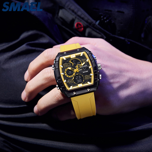 นาฬิกา SMAEL 8109 หน้าปัดสี่เหลี่ยม แสดงผลแบบอนาล็อกและดิจิตอล สายซิลิโคน ตัวเรือน ABS กันน้ำ 30-50 เมตร แบตเตอรี่ญี่ปุ่น นาฬิกาข้อมือผู้ชายสำหรับเล่นกีฬากลางแจ้ง - Product Image 1