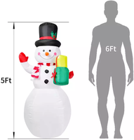 Décorations de cour de bonhomme de neige gonflables de Noël avec des lumières LED rotatives colorées intégrées