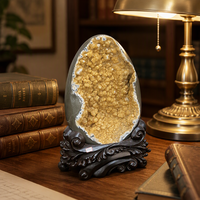 Œuf de dinosaure en cristal naturel, géodes de quartz améthyste, citrine brute, pierre de guérison spirituelle, décoration tendance