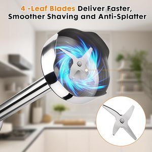 Nouvelle <span class=keywords><strong>sortie</strong></span> : Mixeur plongeant 1000W avec 8 accessoires, contrôle de vitesse à 25 niveaux et lame amovible en acier inoxydable durable - Product Image 3