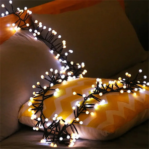 2024 décoration de fête de jardin suspendue fil noir blanc pétard solaire <span class=keywords><strong>fiary</strong></span> guirlande lumineuse pour noël en plein air - Product Image 1