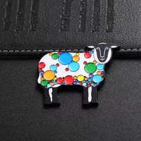 Aimant en métal personnalisé imperméable, motif mouton coloré et mignon, forme sur mesure et impression typographique pour réfrigérateur