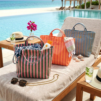 Bolsas de Playa Personalizadas Plegables para Mujer, con Logotipo Impreso Personalizado, Bordadas y a Rayas, Bolsa de Piscina de PVC Impermeable de Lujo
