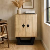 Meuble de salon en bois massif avec base anti-trapezoid