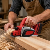 Raboteuse électrique sans fil 3-1/4'' avec moteur sans balais, batterie Li-ion 18V 21V, outil électrique pour le travail du bois et le bricolage