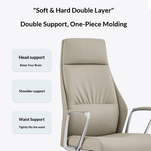 Silla <span class=keywords><strong>de</strong></span> Oficina Ergonómica <span class=keywords><strong>de</strong></span> Cuero para el Hogar, Silla Giratoria <span class=keywords><strong>de</strong></span> Aluminio con Respaldo Medio y Reposabrazos Ajustables - Product Image 6