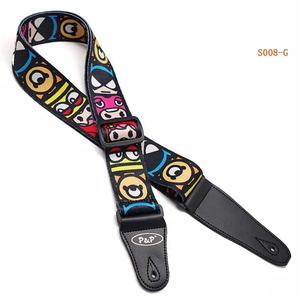 Atacado calor transferência impressão guitarra ombro cinto poliéster acústica guitarra elétrica cinta - Product Image 6