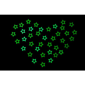 Pegatinas de pared con forma de estrella que brillan en la oscuridad, 40 unidades, fluorescentes, extraíbles, decoración del hogar, habitaciones infantiles, diseño moderno de plástico - Product Image 1