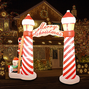 Père Noël gonflable transfrontalier qui grimpe sur un <span class=keywords><strong>phare</strong></span> avec des lutins lumineux, décore les cours, les porches et les arches - Product Image 3