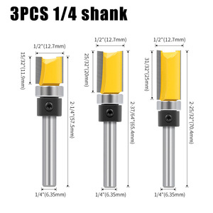 Çift flüt genişletilmiş düz Bit | Rulman güdümlü desen kırpma yönlendirici Bit - Product Image 5