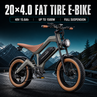 Vélo de montagne électrique 7 vitesses M20 48V 1000W avec moteur arrière sans balais haute vitesse, suspension intégrale, freins à disque hydrauliques au lithium