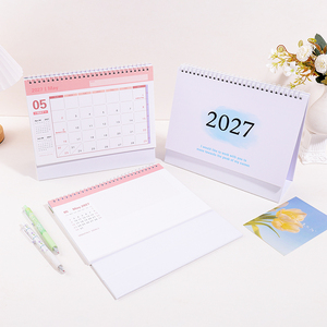 <span class=keywords><strong>Calendario</strong></span> de Escritorio Minimalista 2027, <span class=keywords><strong>Calendario</strong></span> Espiral de Mesa, Planificador Mensual Vertical, Rastreador de Hábitos, Agenda Diaria, Material de Oficina - Product Image 6