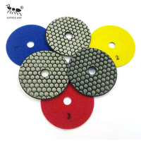 LITTLE ANT Tampon de polissage diamanté sec flexible à 3 étapes de 4 pouces (100 mm) souple et tranchant pour granit, marbre, pierre, quartz, terrazzo