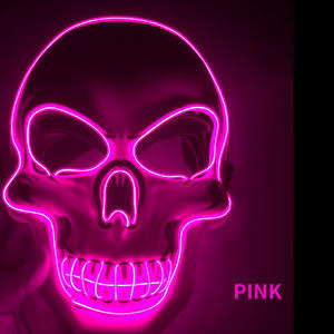Masque <span class=keywords><strong>de</strong></span> <span class=keywords><strong>squelette</strong></span> <span class=keywords><strong>humain</strong></span> pour Halloween, masques à LED illuminés, masque drôle, alimentation, déguisement du grand Festival, Cosplay, masques <span class=keywords><strong>de</strong></span> fête - Product Image 4