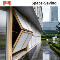 Puerta de Entrada de Vidrio Plegable Vertical Automática, de Altura Completa, con Apertura Ascendente, sin Rieles, para Edificios Comerciales y Almacenes
