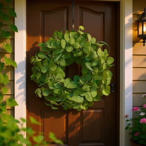 Guirlande artificielle d'eucalyptus vert, 26 pouces, ronde, décorative, pour la décoration de la maison, du jardin et de la porte - Product Image 2