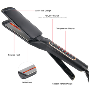 Plancha de Cabello Profesional de Cerámica con Calentamiento Rápido, Plancha Infrarroja Eléctrica de Placas Anchas, Alisador de Cabello Infrarrojo Profesional - Product Image 4