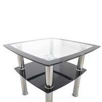 Table basse carrée en verre trempé transparent, Design moderne haut de gamme Simple