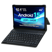 Tablette PC 10,1 pouces, Mediatek Mt6755 Octa Core, 4 Go de RAM, 64 Go de stockage, 4G LTE Wifi, Android, tablette PC 2 en 1 avec clavier