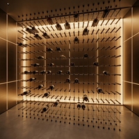 Système de suspension de bouteilles de vin flottant personnalisé, montage mural, métal argenté, aluminium, supports à vin, étagère à vin