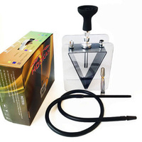 Chicha triangulaire inversée en acrylique de style arabe, technique miroir, fournie par le fabricant, pour l'approvisionnement transfrontalier, incluant un vase en plastique