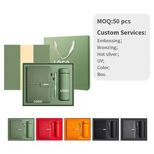2025 Christmas Box Red Color 3 Pieces Luxury Business Notebook Corporate <b>Gift</b> <b>Set</b> for Customers - Product Image 3
