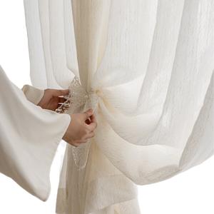 Voilage Jacquard Acrylique Médiéval Français, Maille Lourde Vintage Crème, Écran de Fenêtre Translucide, Lumière Translucide, Personnes Non Translucides - Product Image 5