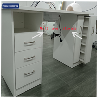 Table de Manucure Professionnelle avec Aspirateur de Poussière et Rangement pour Vernis à Ongles Bureau de Manucure Meuble de Salon