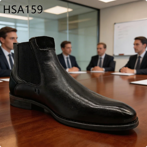 LXG, Chaussures de bureau mi-hautes pour <span class=keywords><strong>homme</strong></span>, style britannique, en cuir Crazy Horse, aspect raffiné, marron, modèle Martin HSA160 - Product Image 4