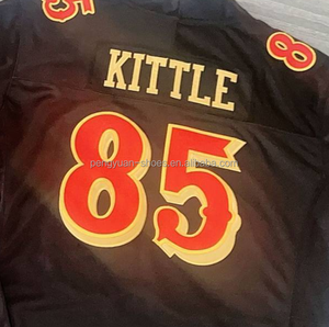 Listo para enviar Purdy Black/Gold Camiseta de fútbol americano cosida de la mejor calidad - Product Image 3