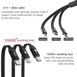 <span class=keywords><strong>Cable</strong></span> de Datos USB 3 en 1 Telescópico Tipo-C Micro 8 Pines 3.5A para Carga de Celulares - Product Image 6
