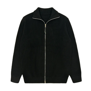 <span class=keywords><strong>Cardigan</strong></span> Personalizzato con Logo, Moda Autunno Inverno, Giacca Unisex in Maglia Nera con <span class=keywords><strong>Zip</strong></span>, Maglione da Uomo - Product Image 1