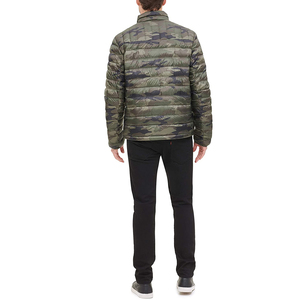 Lightweight Breathable Windproof Men's Puffer <b>Jacket</b> Stand Collar Front Logo Customizable <b>Camo</b> Print Warm Winter Outerwear - Product Image 2