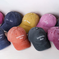 Gorras de Béisbol Desestructuradas de Algodón Lavado con Efecto Desgastado, con Bordado de su Logotipo Personalizado