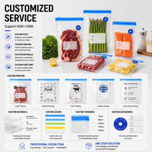Textured Self-<b>Vacuum</b> Sealing <b>Bag</b> with Clips for Secure Sous Vide Cooking and Food Storage <b>Vacuum</b> Seal Pe Sous Vide <b>Bags</b> - Product Image 4
