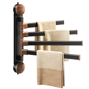 Meiruide Toallero de Baño con 4 Barras, Ventosa Giratoria, Montaje en Pared, Plegable, Estante de Almacenamiento Multicapa - Product Image 1