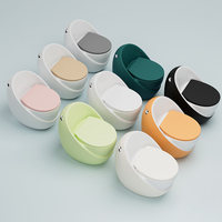 WC monobloc en céramique en forme d'œuf, à poser au sol, à chasse d'eau par siphon, design moderne, désodorisant, pour petits appartements et hôtels, coloré