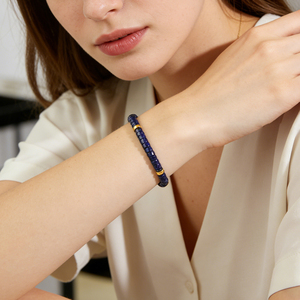 Nuevo Diseño de Moda, Pulsera Delicada de Piedras Preciosas Naturales Azules con Cuentas Ajustables para Mujer, Regalo para el Día de San Valentín - Product Image 1