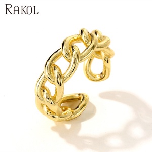 RAKOL RP2164 Ins Metal Estilo Ajustable Real Chapado En Oro Anillo Joyería - Product Image 1