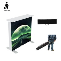 Comptoir d'accueil portable élégant et lumineux à LED pour salons professionnels et expositions, en aluminium durable et réutilisable