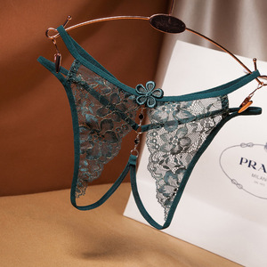 Mutandine di biancheria intima ultrasottile in pizzo da donna mutandine trasparenti da donna perizoma <span class=keywords><strong>Sexy</strong></span> da ragazza erotica intimo intimo aperto cavallo - Product Image 3