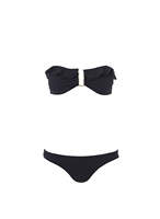 Groothandel Maine Zwart Mazy Franje U Trim Bandeau Sexy Bikini Vrouw Badmode