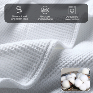 High Quality Custom 5 Star Hotel Customized Logo Luxury Piped Trim SPA Bath <strong>Robe</strong> 100% Cotton <strong>Waffle</strong> Weave Bathrobe - Product Image 4