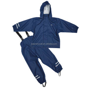 Ensemble imperméable pour enfants garçons et filles, vêtements imperméables en polyuréthane, veste <span class=keywords><strong>de</strong></span> <span class=keywords><strong>pluie</strong></span> et pantalon à bretelles en PU recyclé, combinaison <span class=keywords><strong>de</strong></span> <span class=keywords><strong>pluie</strong></span> unisexe pour bébé - Product Image 4