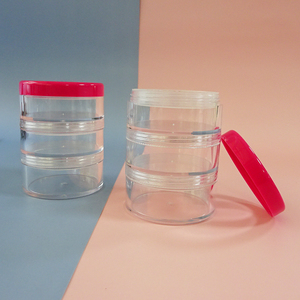 Wholesale Multi-layer ABS/AS <b>Plastic</b> Cosmetic Loose Powder <b>Jar</b> with Transparent Sifter Case <b>Plastic</b> Cosmetic Case - Product Image 5