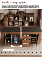 Table à thé mobile de style vintage pour petits salons, usage domestique, table à thé rotative et extensible en dalle de roche, table à thé de balcon