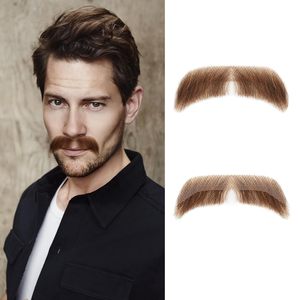 Ensemble de fausse <span class=keywords><strong>barbe</strong></span> et de fausse moustache réaliste, 100% cheveux humains, noués à la main, dentelle invisible, réutilisable, <span class=keywords><strong>barbe</strong></span> à perruque avec moustache, Halloween, cosplay - Product Image 1